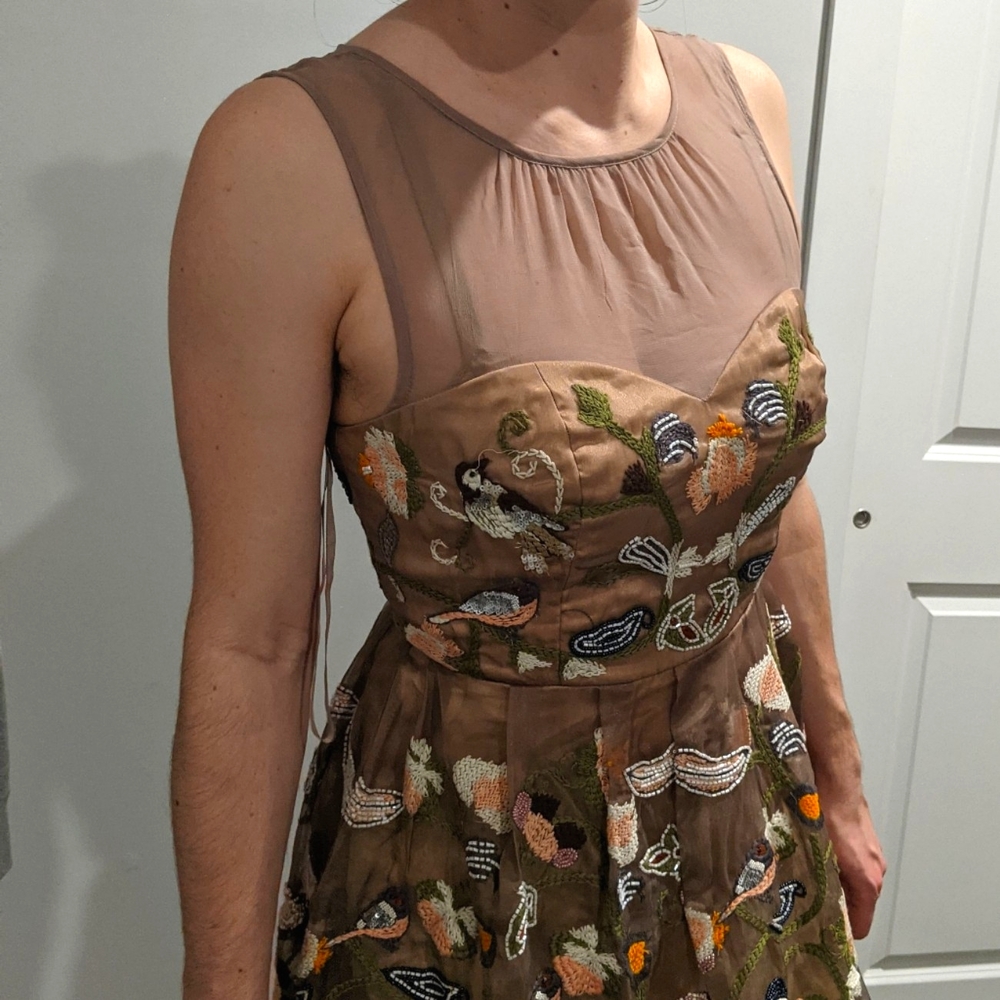 Moulinette Soeurs Beaded Bird Dress Sz 4